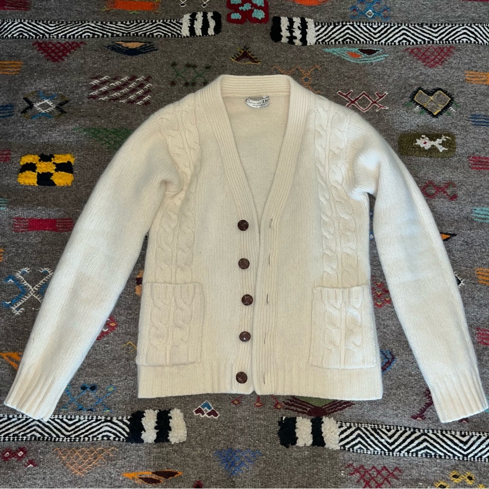 Vintage Cristian Dior Wool Cardigan